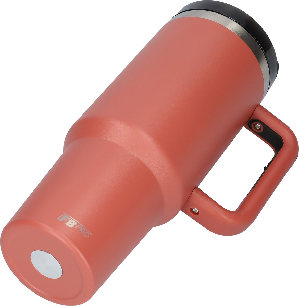 Thermos drinkbeker tumbler 1.2L met handvat en rietje - Vacuüm geïsoleerde drinkfles - Dubbelwandige waterfles - Koffiebeker - Travel mug - Thermosbeker to go - Thermoskan ideaal voor warm en koud weer - 1200 ML - Rood – foto 4