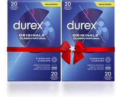 Durex Condooms Classic Natural 20st x2 - Cadeau voor man en vrouw