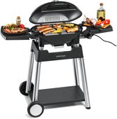 Bol.com Rommelsbacher BBQ 4100/S – elektrische barbecue met grillwagen & deksel – 2200W gietijzeren grillrooster – voor balkon t... aanbieding