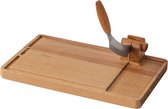 Boska Coupe-fromage Lumberjack Amigo – Planche à boissons avec couteau à fromage – Bois de hêtre et acier inoxydable – Avec canal de collecte – Coupe sûre