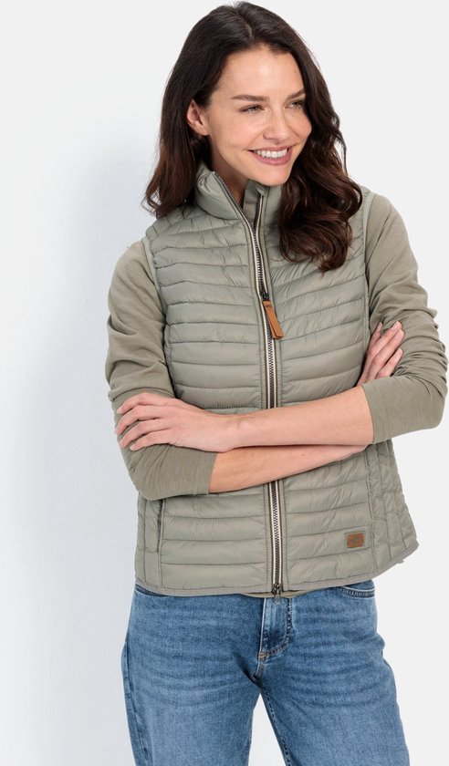 camel active Gewatteerd vest gemaakt van gerecycled polyamide - Maat womenswear-44 - Salie Groen