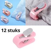 Dekbedclips - Dekbed Klemmen - Dekbed Clips - 12 STUKS - Knijpers - Laken - Deken - Roze