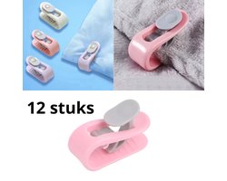 Dekbedclips - Dekbed Klemmen - Dekbed Clips - 12 STUKS - Knijpers - Laken - Deken - Roze