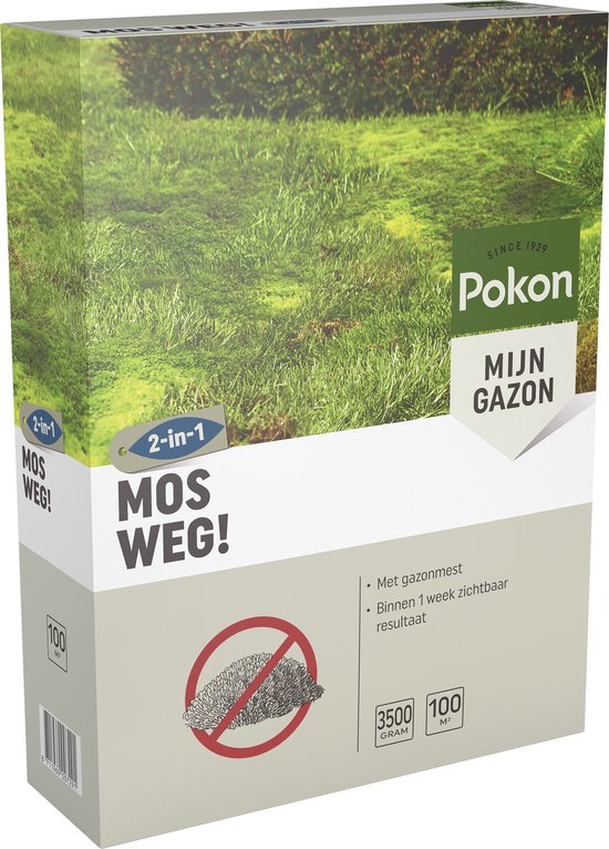 Pokon Mos Weg! - 3,5kg - Onkruidverdelger - Geschikt voor 100m² - Mosbestrijder - Anti mos gazon van Merkloos	 — afbeelding 2