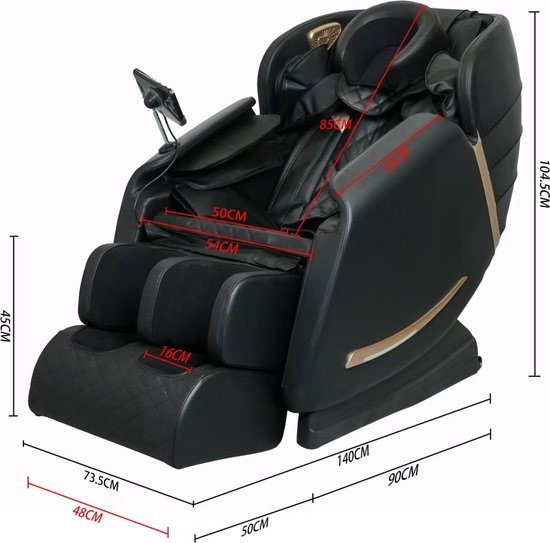 Molini Elektrische Massagestoel (Sensa) - met scherm, muziek, Bluetooth en veel opties - Welness - zwart
