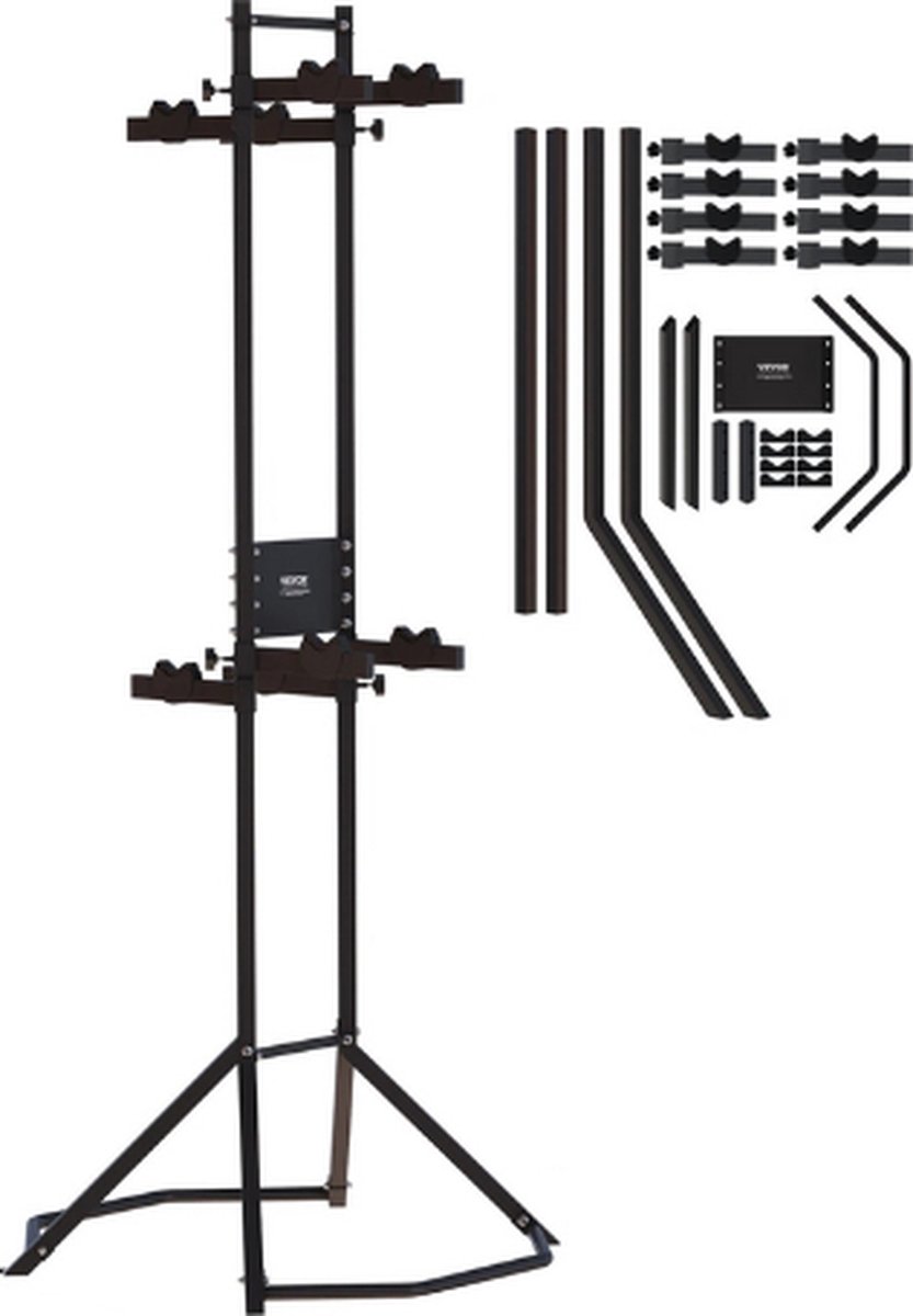 BellissiBo® Fietsendragers - Fietsstandaard - Fietsrek - Ophangsysteem - 71.5x72.5x205 CM - Zwart - Eenvoudige Installatie