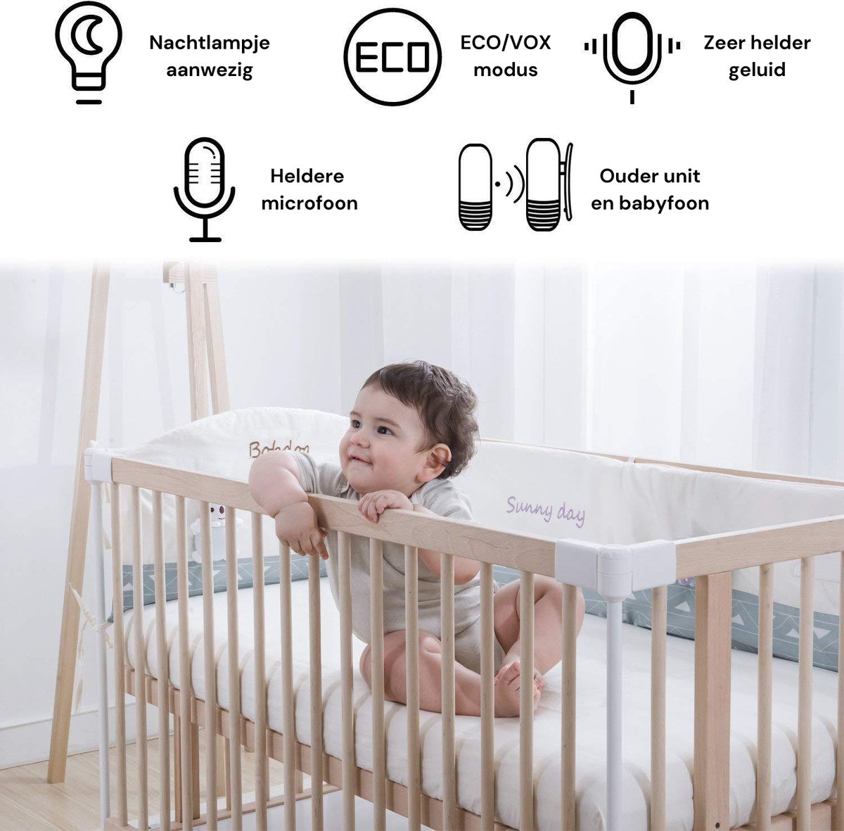 Youha Audio Babyfoon met Nachtlampje en Tweerichtingscommunicatie - afbeelding 3