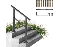 VEVOR Smeedijzeren Leuning 75 kg Armsteun Antislip Handgreep Stappen Zwart 3 ft Trap Leuning Windtrap Leuning Smeedijzeren Leuning Het is zeer geschikt voor gebruik in woongebouwen/tuinen en hotels