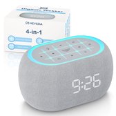 Retoo Digitale wekker met spiegel en instelbare helderheid, led-digitale wekker 12/24 uur, reiswekker met dual alarm en temperatuurweergave, tafelklok, USB-oplaadbaar en werkt op batterijen