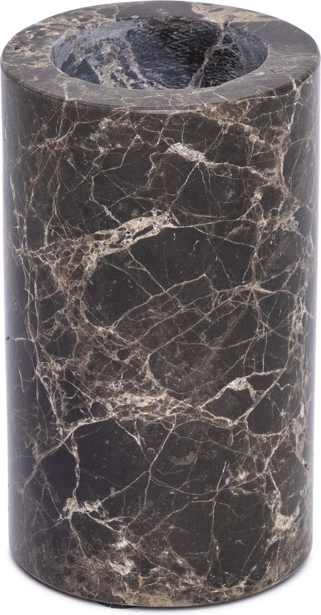MOOISA - Marmer waxinelichthouder L Ø6x10cm bruin