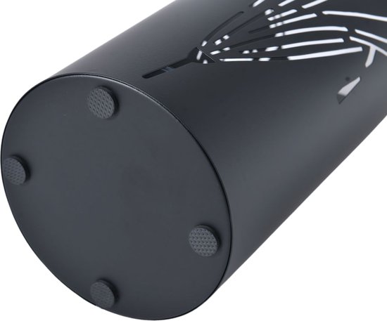 ACAZA Paraplubak - Paraplubak Zwart met Paraplu Motief - 45,5 cm Hoog - Paraplubak Rond - Parapluhouder - Metaal - Paraplubakken voor Paraplu's en Wandelstokken