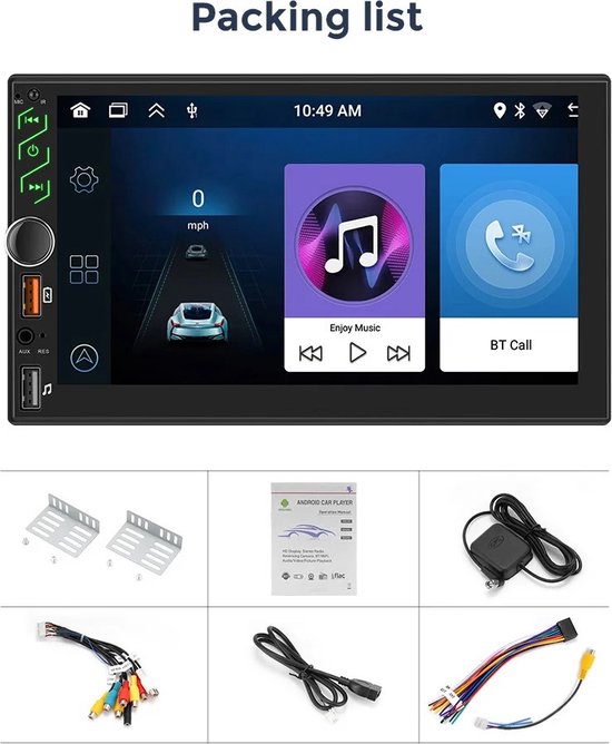 Podofo Autoradio Radio Para Carro 2 Din Car Radio de Coche 7 Touch Screen Audio