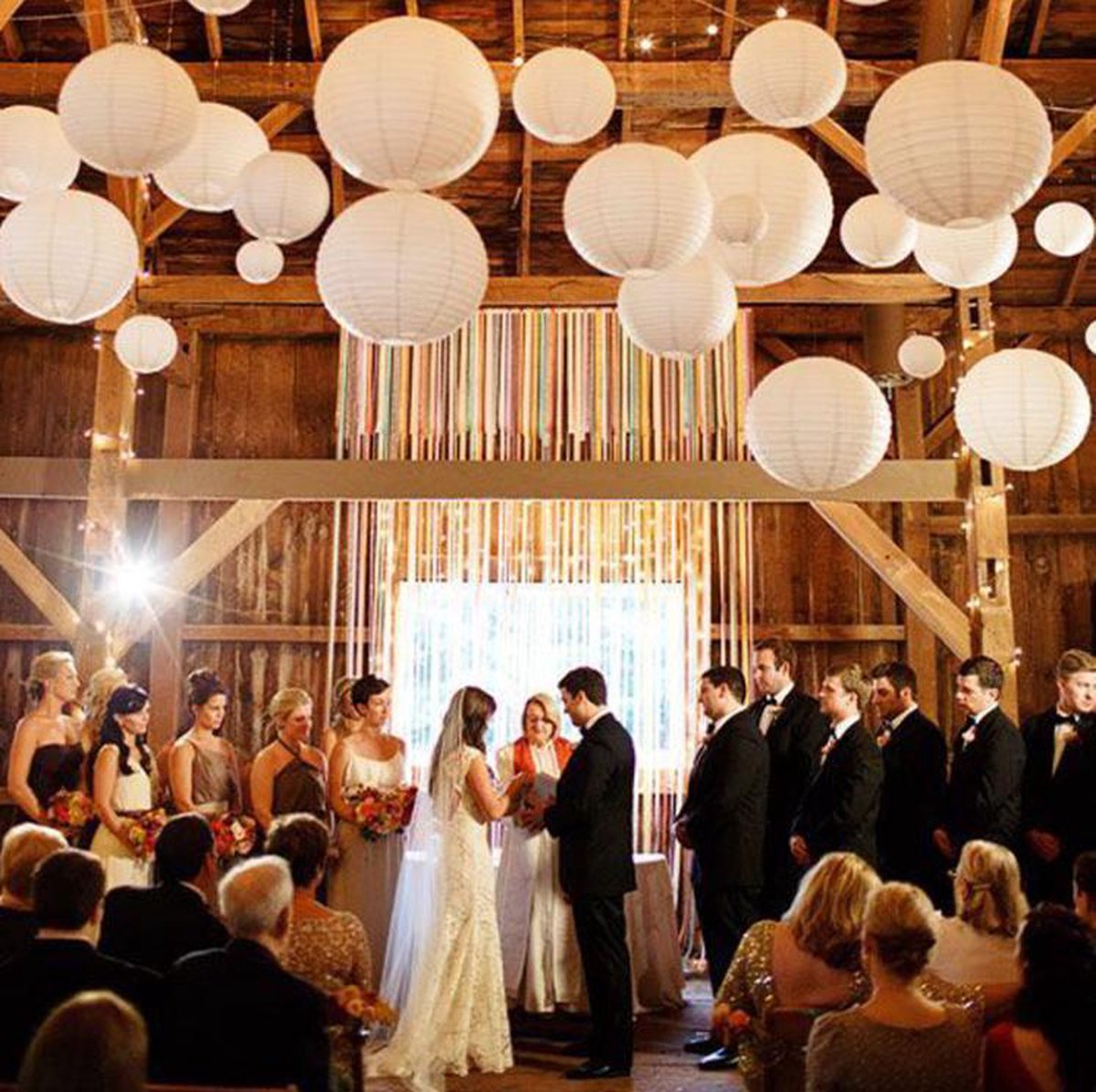 Lampionnen pakket wit | 10 stuks in verschillende formaten | Hippe bruiloft decoratie... |