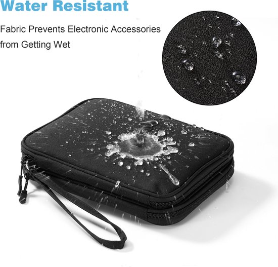 YONO Câble Organisateur Sac - Câble Sac - Organisateur Pochette - Sac de Rangement pour Câbles et Accessoires de vêtements pour bébé - Zwart