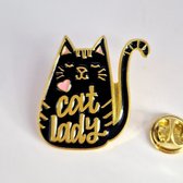 Broche Cat Dame noire - Broche décorative - Foulard - Chat noir -