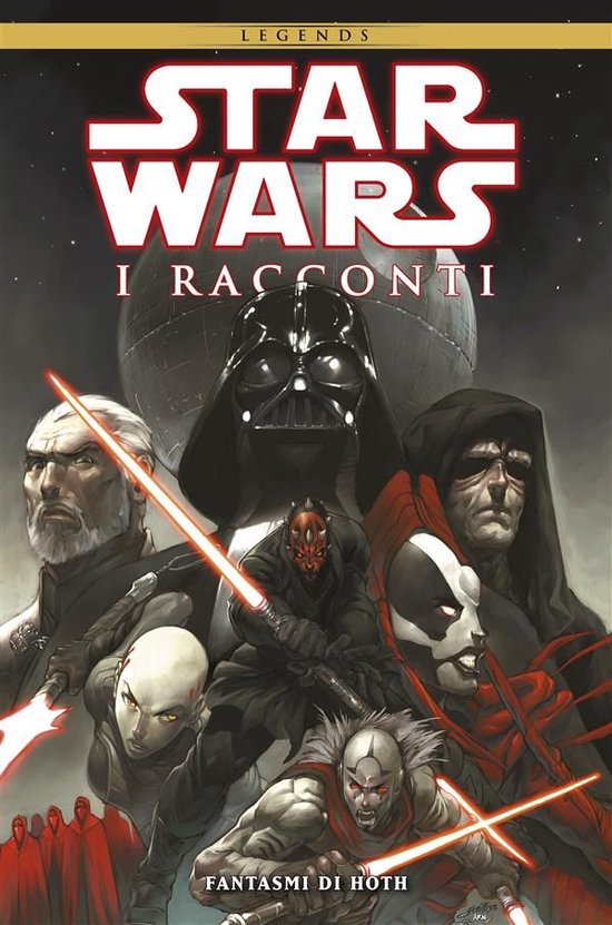 Star Wars: I Racconti 5, met Darth Vader, Darth Maul, Emperor Palpatine, en andere karakters, met lichtzwaarden.