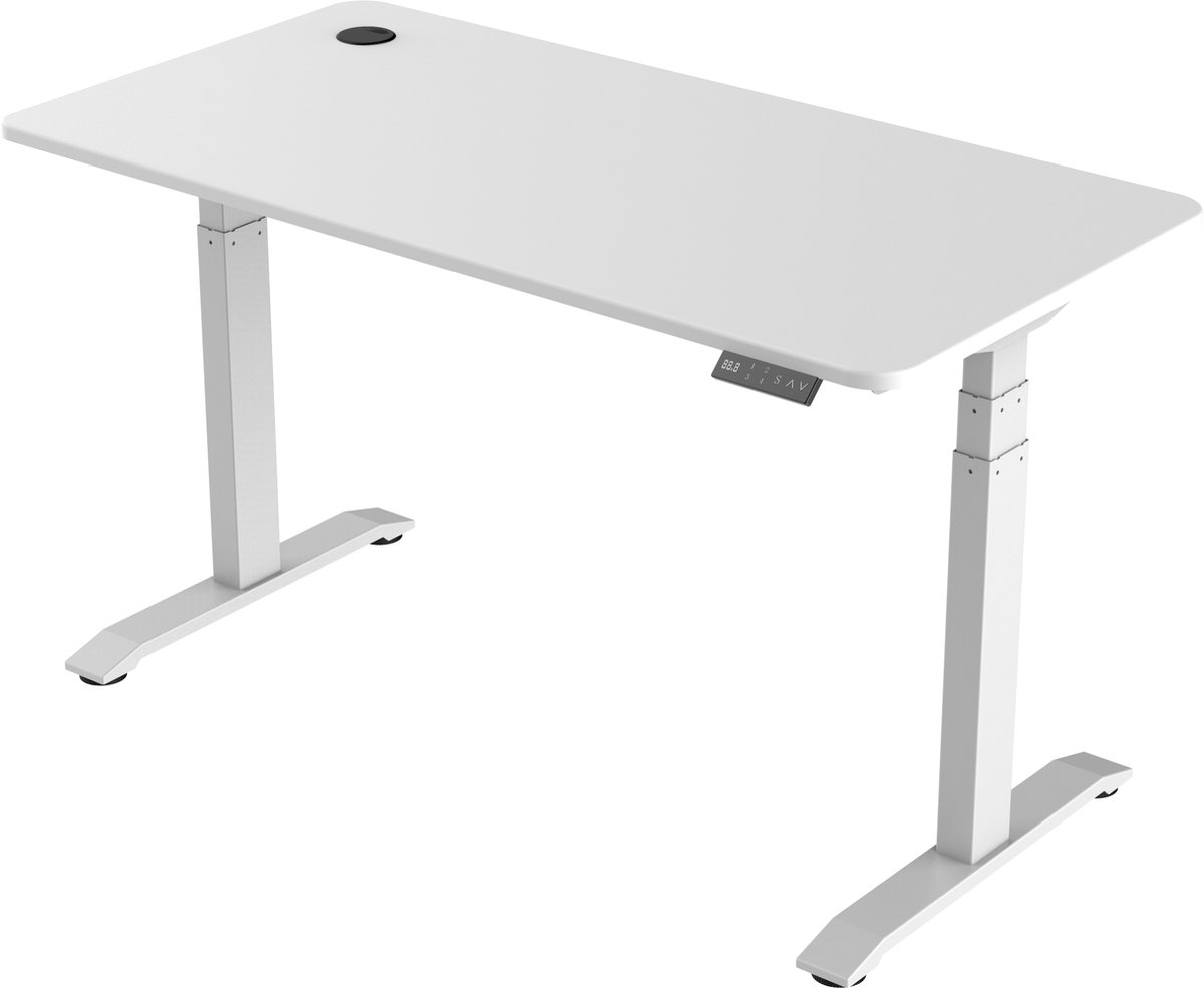 Elektrisch Verstelbaar Zit-Sta Bureau | Ergonomisch, Stijlvol en Kwalitatief | 160 x 70 cm Wit - Wit | NPR Hoogte 65 - 130 cm