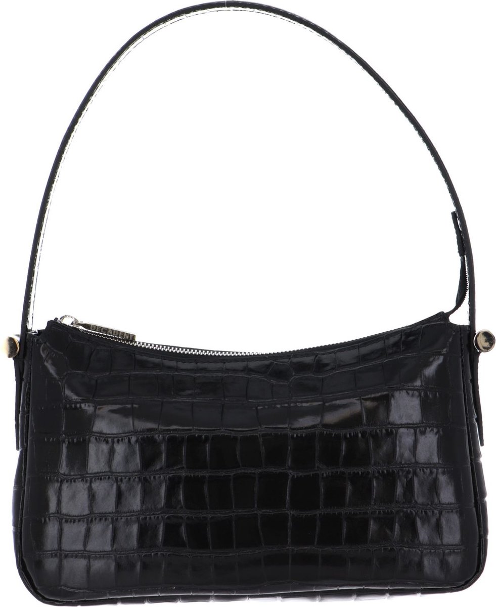 DECADENT Leren Schoudertas Avondtas Janine Bag Croco Black Zwart