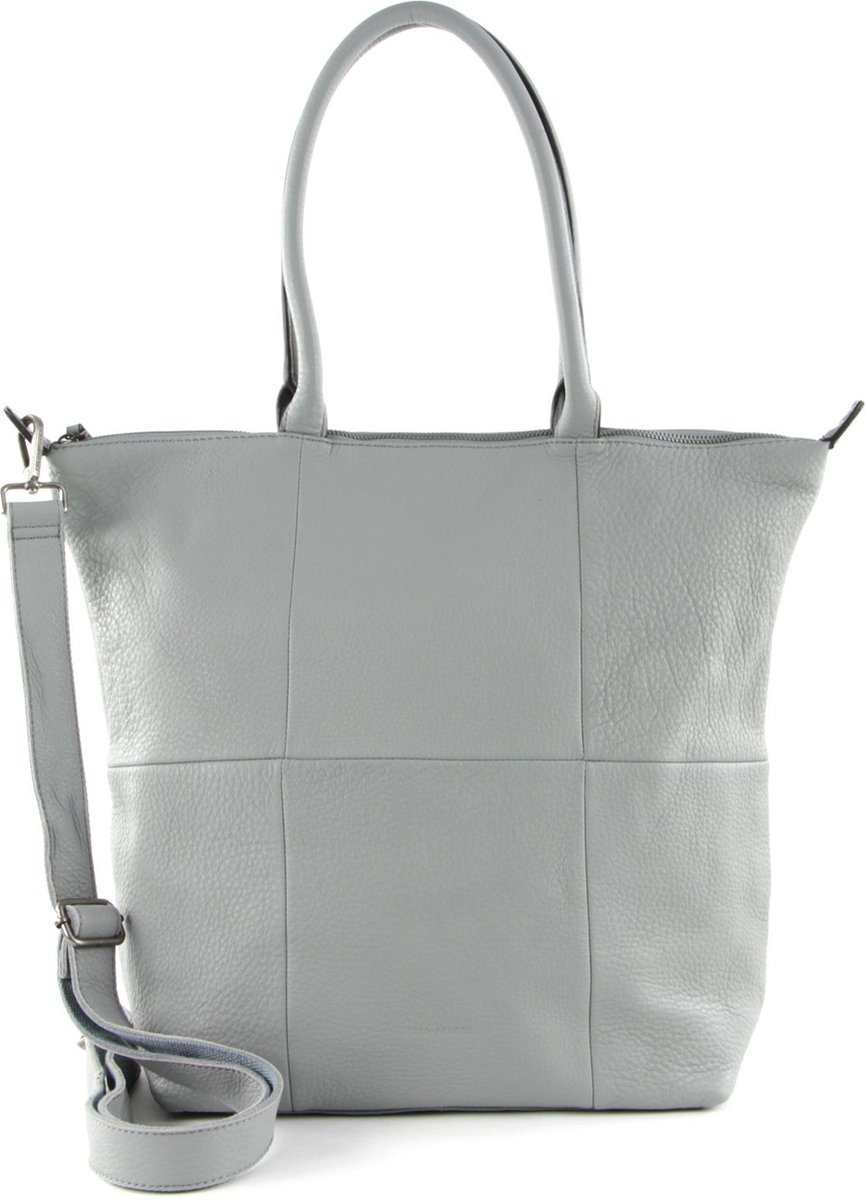 FREDsBRUDER Leren Schoudertas Shopper Happy Collection Happy Bag Sky Blue Grijs