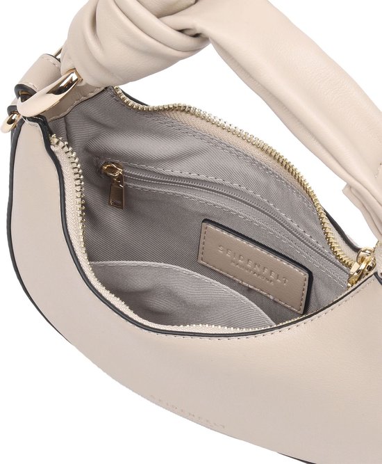 SEIDENFELT MANUFAKTUR Schoudertas Handtas Lene Crossbody Stone / Gold Beige