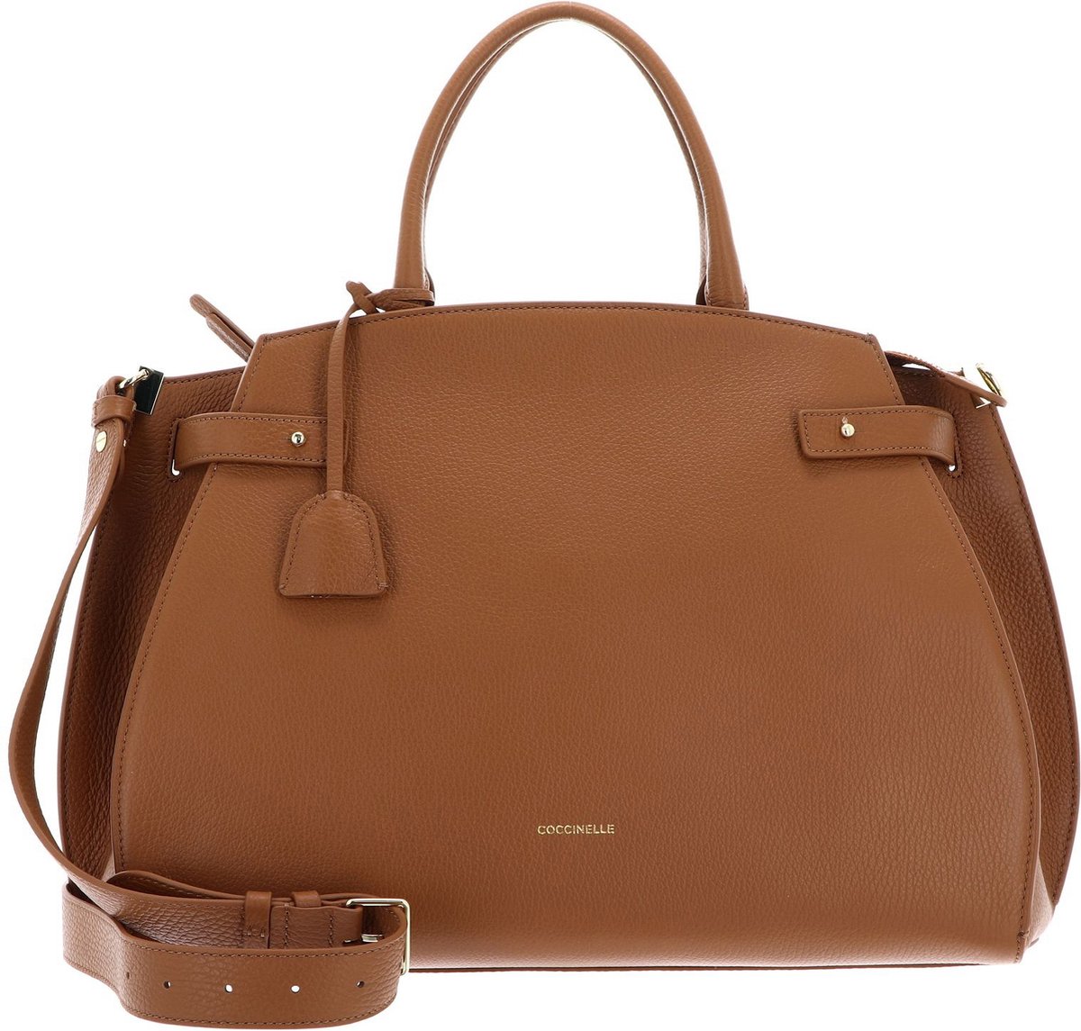 COCCINELLE Leren handtas schoudertas Kliche Handbag Grained Leather Cuir terracotta