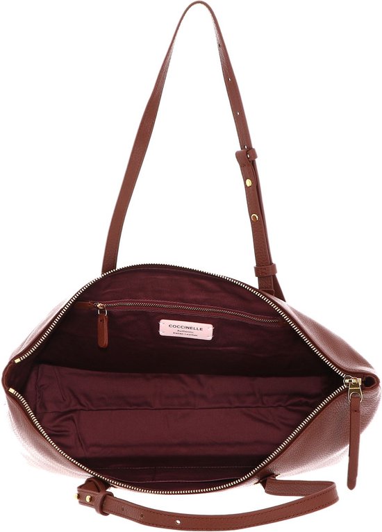 COCCINELLE Cuir Sac à épaule Sac shopper Lea Shoulder Bag Brule Brun