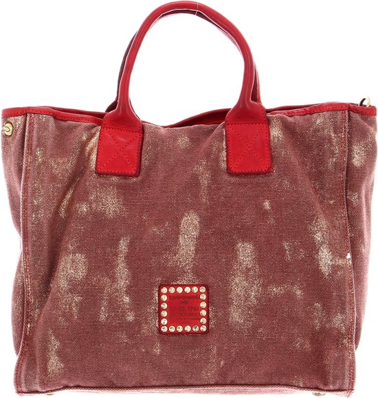 CAMPOMAGGI Handtas Schoudertas Shopping Bag Bronzo - T / Rosso + St. Nera Donkerrood