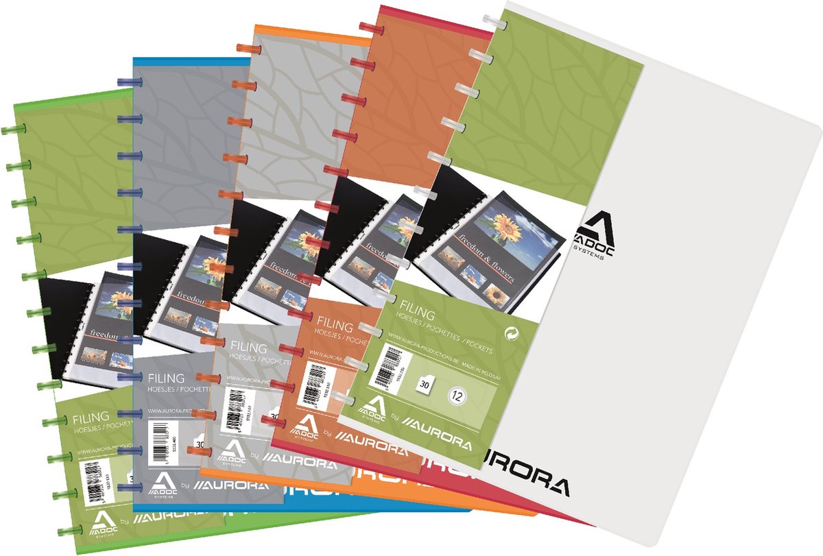 Adoc Bind-Ex A4 Showmap 30 Hoezen Colorlines Transparant