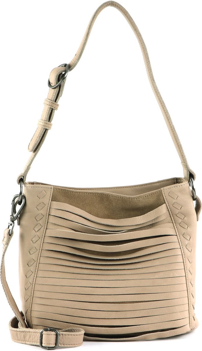 FREDsBRUDER Leren Schoudertas Fonda Crossbody Sand Beige