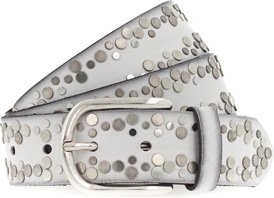 Vanzetti Cuir Ceinture Belt 35MM W85 White Blanc