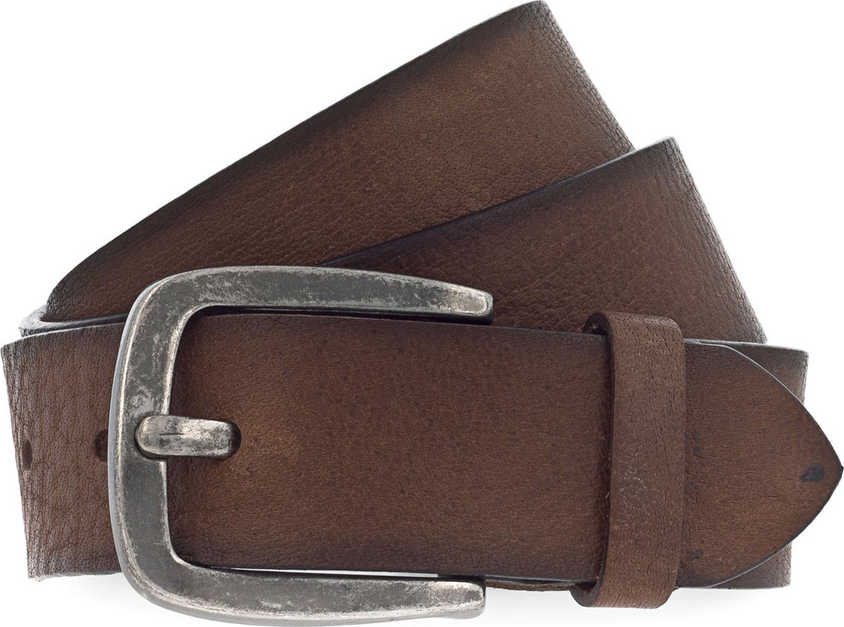 Vanzetti Leren Riem Denim Love 40mm Full Leather Belt W90 Dark Brown Bruine