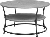 Table basse ronde Rootz - Table ronde industrielle - Grijs - coloris noir - Aggloméré et acier - 80 cm P x 46,5 cm H - 10,6 kg - Capacité 50 kg