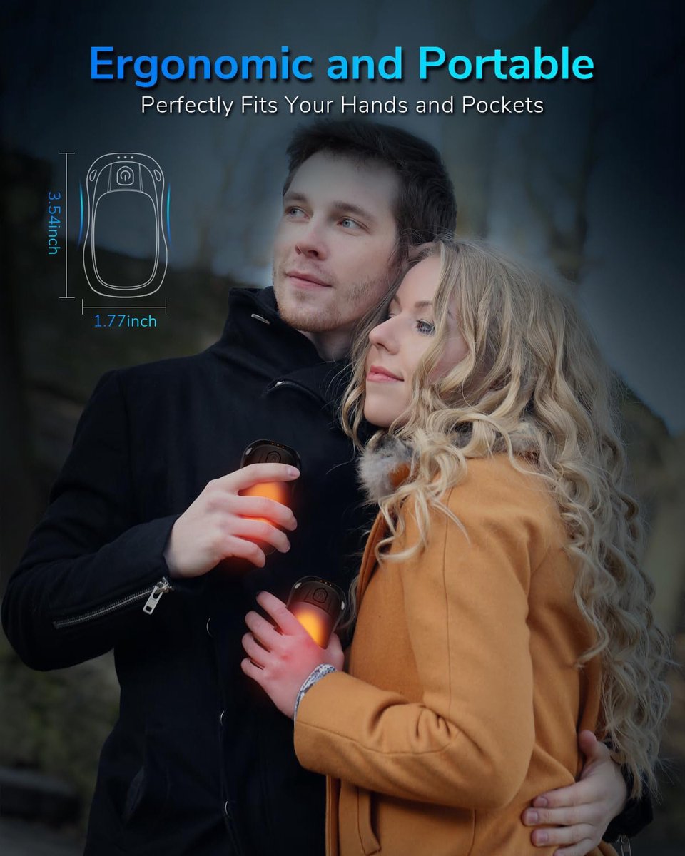 oCreon Oplaadbare Handwarmers 2 Stuks 8000mAh Magnetisch 24 Uur Warmte 3 Niveaus voor Buiten — cadeau in Sport & Outdoor - foto 7
