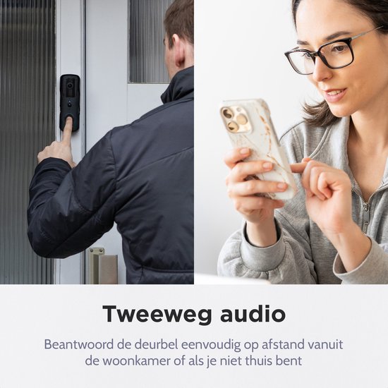 Video Deurbel met Camera en WiFi - HD - Inclusief Gong & iCloud - Zwart