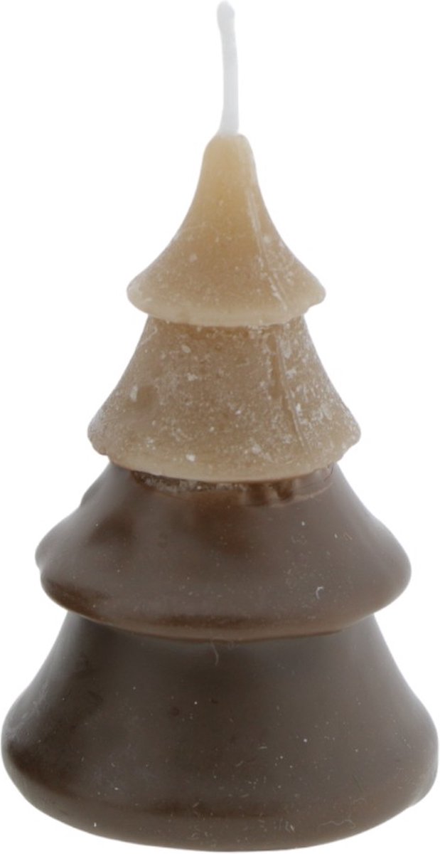 Home Society Kerstboom kaarsjes - Duo Layer - Bruin - Lichtbruin - S - Doosje 6 stuks