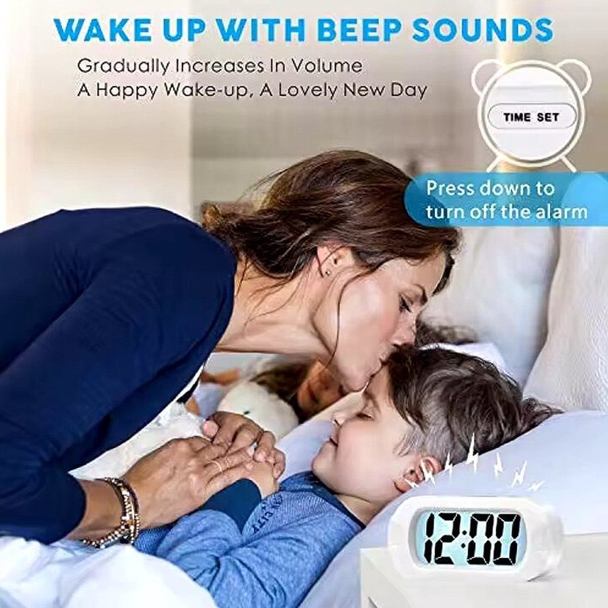 Digitale Wekker Klok - 24uurs wekker - Makkelijk Instelbaar Alarm met Snooze en licht Functie - Kinderwekker Reiswekker - Werkt Op Batterijen - Digitale LED Klok/Wekker - Trendy Wekker Met Snooze functie - Stevige Alarmklok - Geel — cadeau in Elektronica - foto 5
