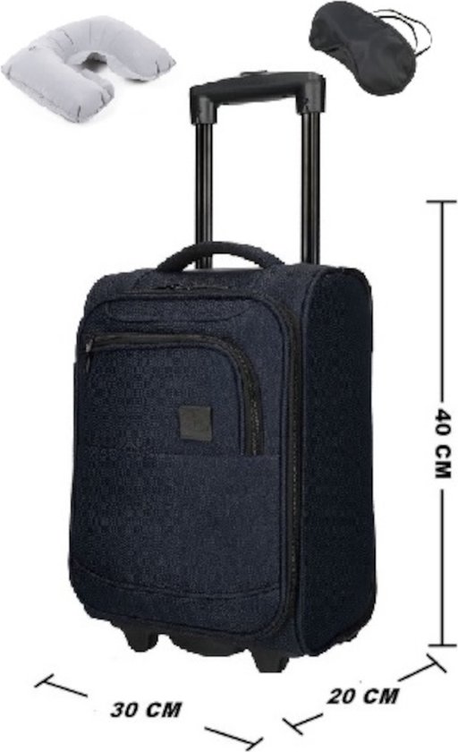 Handbagage Koffer 40x30x20 - Underseater 40x30x20 cm - Zwart - Navy