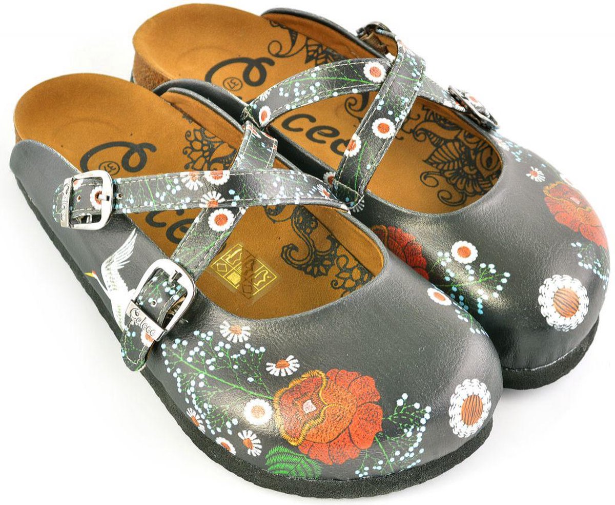 GOBY Clogs met Roze & Zwart Handgemaakt Hoge Kwaliteit