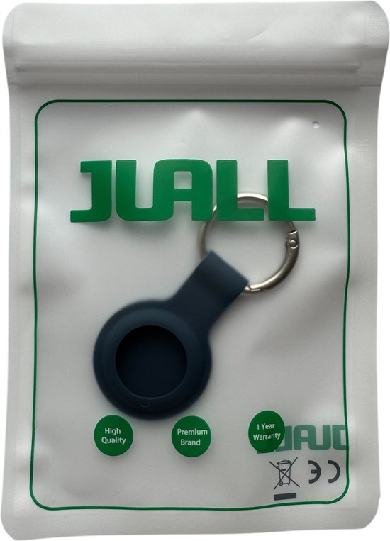 JUALL AirTag Porte-clés - AirTag Hanger - AirTag Case - Convient pour Apple AirTag - Siliconen Bleu foncé