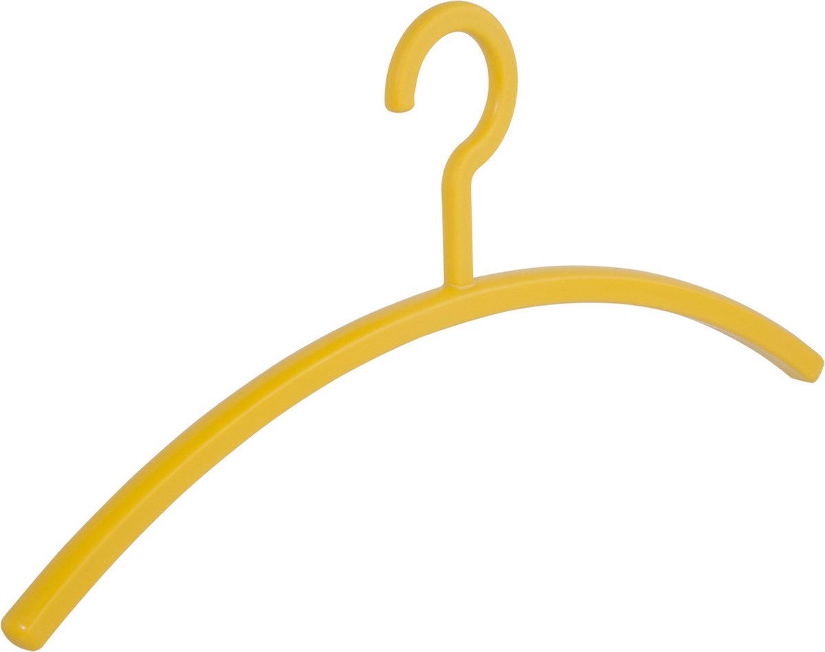 De Kledinghanger Gigant - Garderobehanger - Jassenhanger - Volwassenen - 6351 - 8 Stuks - Primus - Kunststof - Geel - 45 cm - Kledinghanger - Kleerhanger (6351_04/8)