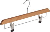 Le cintre Gigant - 10 x Cintre jupe / pantalon bois de lotus laqué naturel avec piquets antidérapants, 40 cm