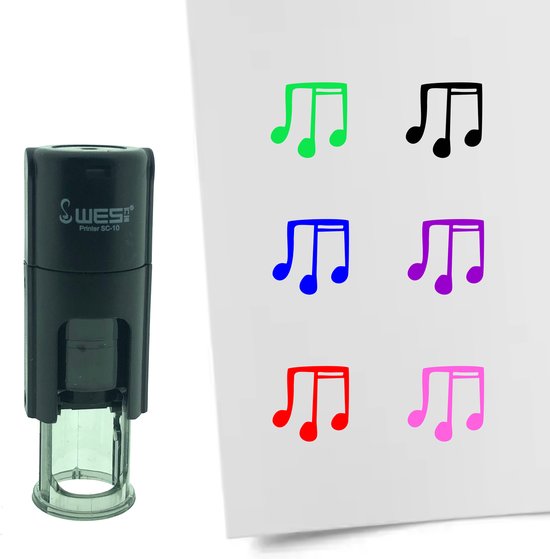 CombiCraft Tampon Notes de Musique 10mm rond - encre bleue