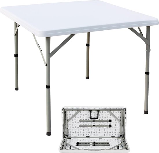 Generic Mahjong Tafel - Draagbare, lichtgewicht opvouwbare Chinese houten tafel voor buiten - perfect voor volwassenen, 144 tegels, blauw/groen, 50 x 50 cm x 48 cm (uitgebreide grootte