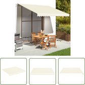 The Living Store Parasol - Toile d'auvent 380 x 345 cm - Crème - Résistant aux UV - Hydrofuge