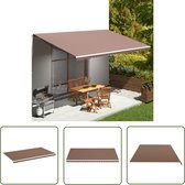 vidaXL Luifeldoek - Vangsdoek Luifel - Vervangingsdoek voor luifel 6x3,5 m bruin - Parasol - Buitendoek - Tuindoek