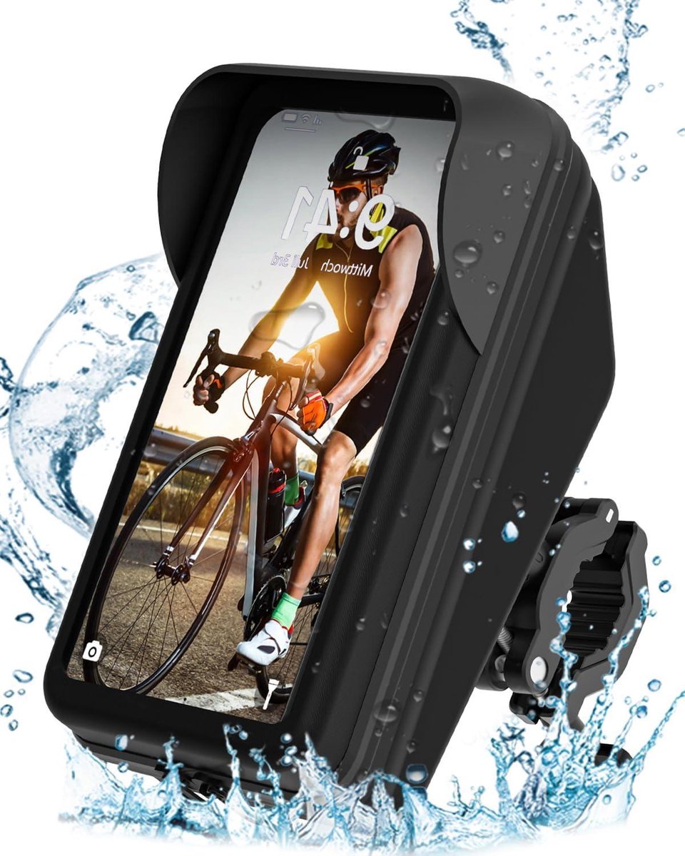 Telefoonhouder voor Fiets - Telefoonhouder waterdicht - Mobiele telefoonhouder fietsstuur - Motorfiets 360 graden draaibare fietshouder - Touchscreen stuurtas