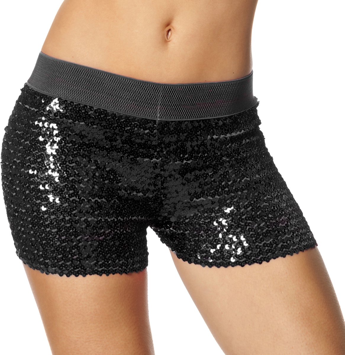 Hotpants Pailletten Zwart Vrouw
