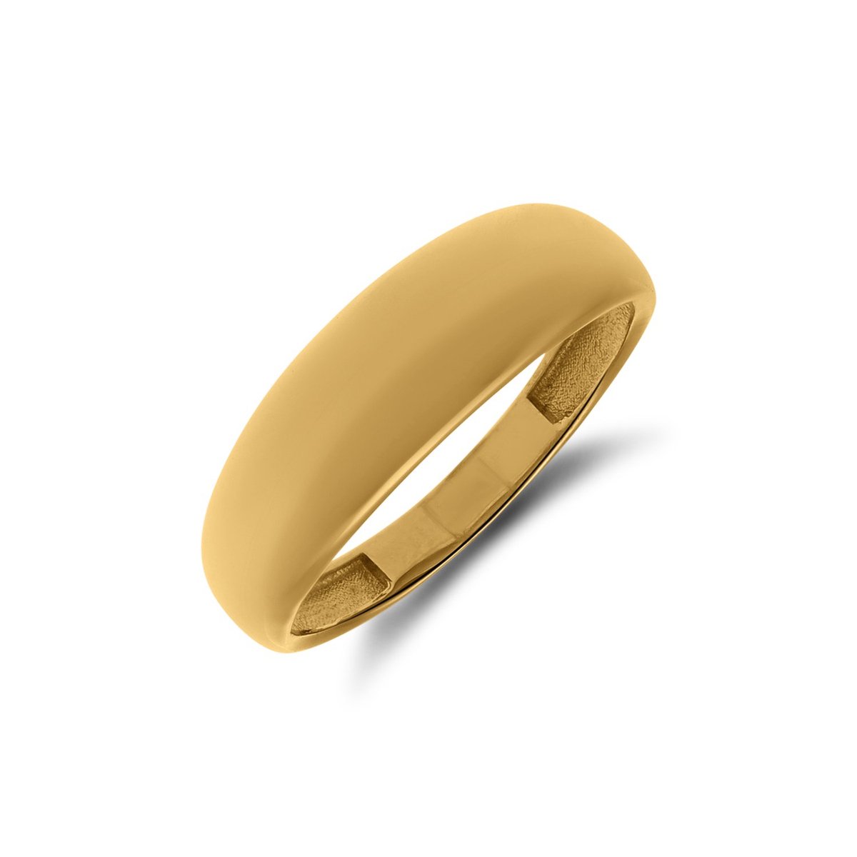 Lucardi Dames 14 karaat geelgouden ring breed - Ring - 14 Karaat Goud - Goud - 18 / 57 mm