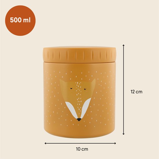 Trixie Thermos container - Mr. Fox - Thermo lunchpot voor kinderen - 500 ML - RVS Lunchbox - Oranje van Trixie — afbeelding 4