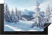 KitchenYeah® Protection plaque induction 77x51 cm - Neige - Hiver - Paysage - Montagnes - Protege plaque de cuisson - Couvre plaque induction - Protecteur d'induction - Cuisine